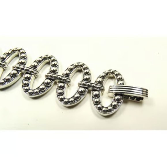 LAGOS NWT Gorgeous Caviar Sterling Silver Link Bracelet Size M - Picture 5 of 9